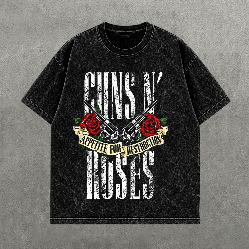 Deez Prints Guns N Roses Acid Wash Tee — ACID WASH