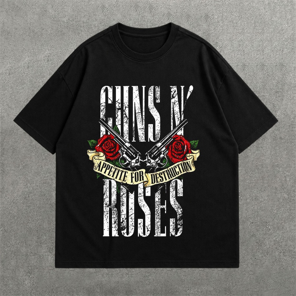 Deez Prints Guns N Roses Drop Shoulder Tee — DROP SHOULDER