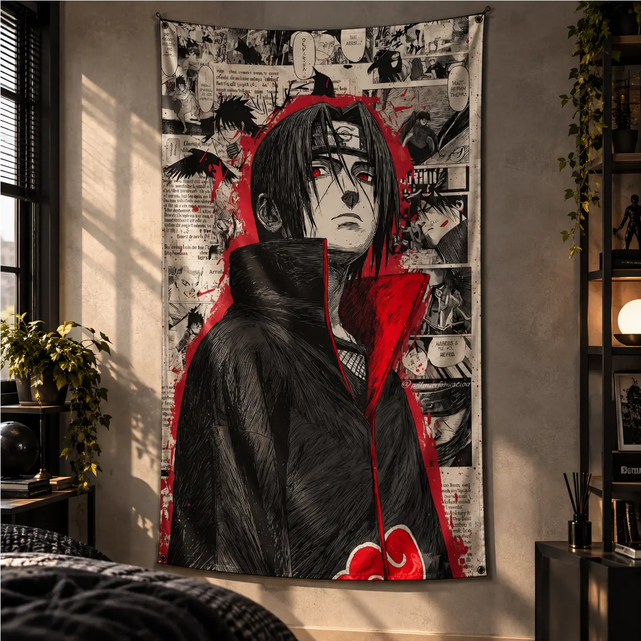 ITACHI UCHIHA AKATSUKI TAPESTRY — view 1