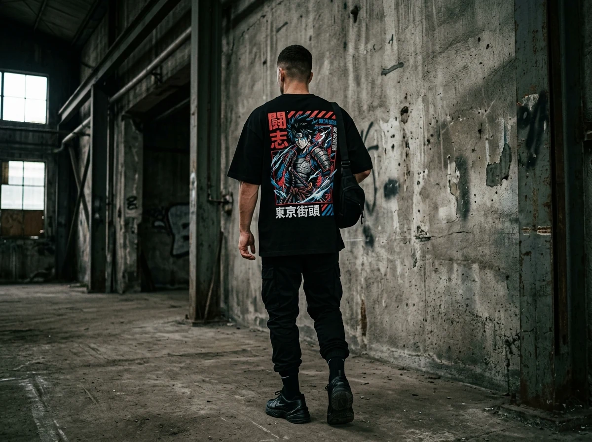 Deez Prints heavyweight streetwear t-shirt back print editorial campaign