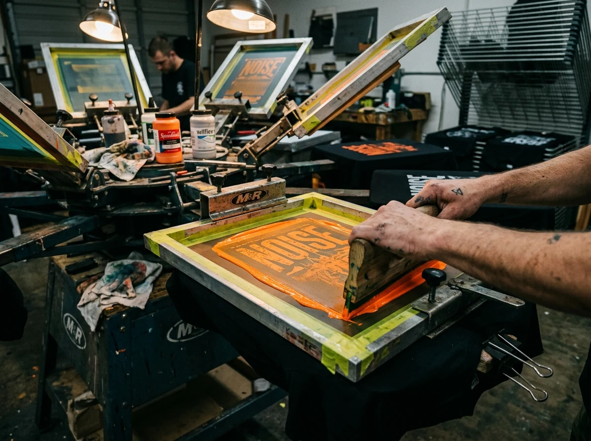 Deez Prints garment printing workshop press and screens in Karachi